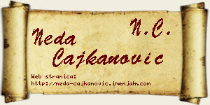 Neda Čajkanović vizit kartica